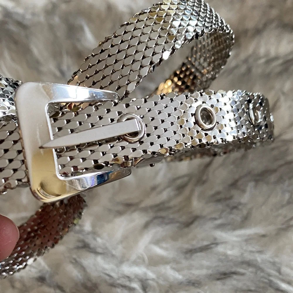 Whiting & Davis Silver Mesh Belt